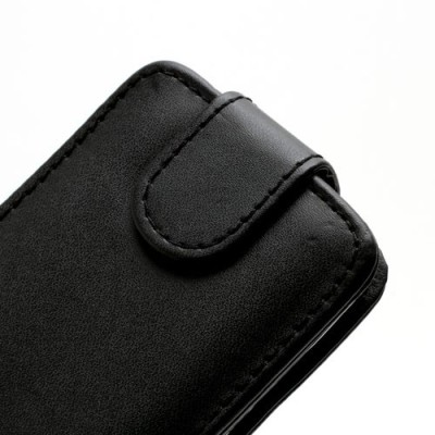Nokia Lumia 520 klasisks ādas vertikāli atvēramais melns futrālis / Vacins.lv