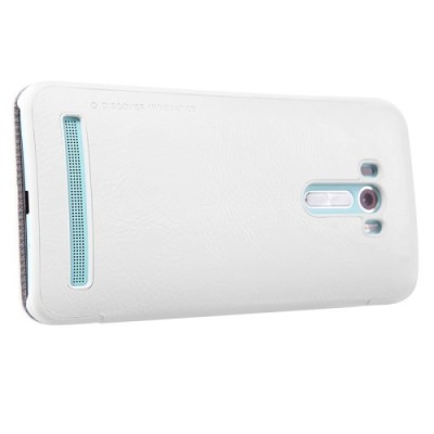 Greznais „Nillkin“ Qin sērijas ādas atvērams balts Asus Zenfone Selfie (ZD551KL) maciņš / Vacins.lv