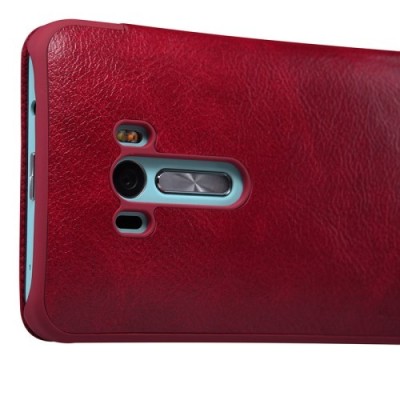 Prabangus „Nillkin“ Qin serijos raudonas odinis atverčiamas Asus Zenfone Selfie (ZD551KL) dėklas - knygutė / Priedai.lt