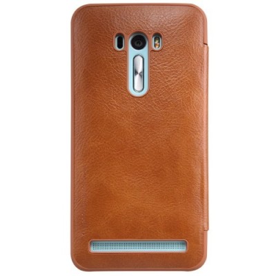Prabangus „Nillkin“ Qin serijos rudas odinis atverčiamas Asus Zenfone Selfie (ZD551KL) dėklas - knygutė / Priedai.lt