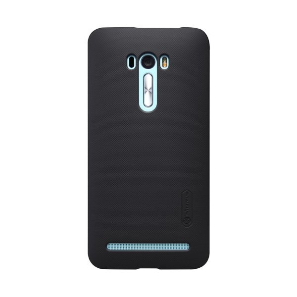 „Nillkin“ Frosted Shield dėklas - juodas + apsauginė ekrano plėvelė (Zenfone Selfie)