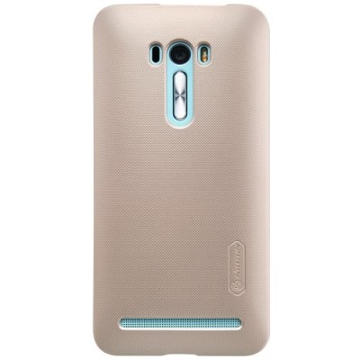 Asus Zenfone Selfie (ZD551KL) Nillkin Frosted Shield auksinis plastikinis dėklas + apsauginė ekrano plėvelė / Priedai.lt