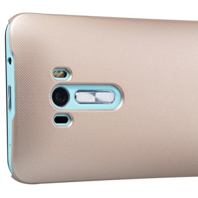 Asus Zenfone Selfie (ZD551KL) Nillkin Frosted Shield auksinis plastikinis dėklas + apsauginė ekrano plėvelė / Priedai.lt