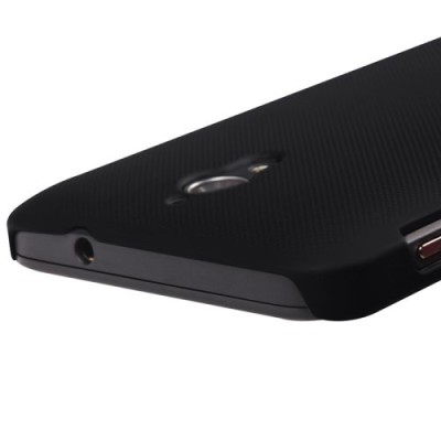 Asus Zenfone C 4.5 (ZC451CG) Nillkin Frosted Shield juodas plastikinis dėklas + apsauginė ekrano plėvelė / Priedai.lt