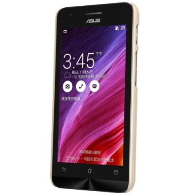 Asus Zenfone C 4.5 (ZC451CG) Nillkin Frosted Shield auksinis plastikinis dėklas + apsauginė ekrano plėvelė / Priedai.lt