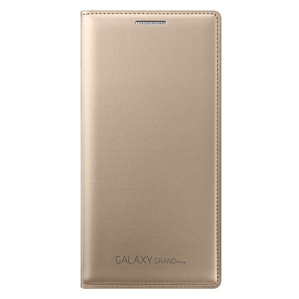 „Samsung“ Flip Wallet Cover atverčiamas dėklas - auksinis (Galaxy Grand Prime)