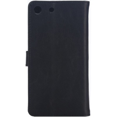 Sony Xperia M5 atvēramais ādas melns retro maciņš (maks) / Vacins.lv