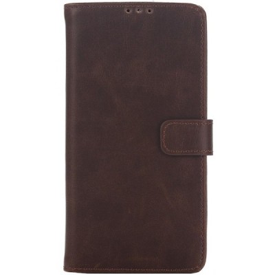 Sony Xperia M5 atverčiamas tamsiai rudas odinis retro dėklas - piniginė / Priedai.lt