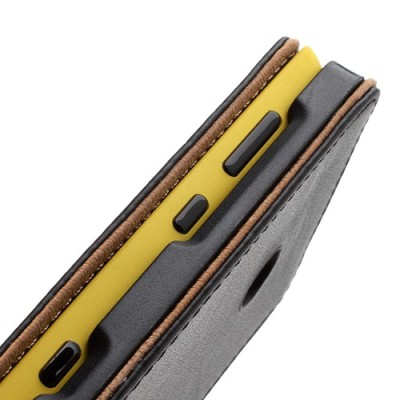 Juodas atverčiamas Nokia Lumia 520 dėklas (dėkliukas) / Priedai.lt