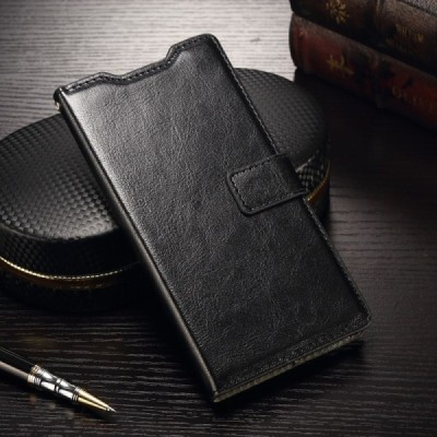 Sony Xperia M5 atvēramais ādas melns maciņš (maks) / Vacins.lv