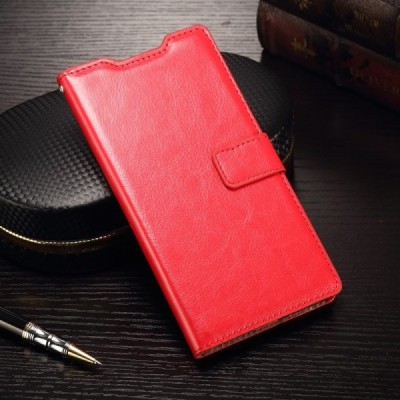 Sony Xperia M5 atvēramais ādas sarkans maciņš (maks) / Vacins.lv