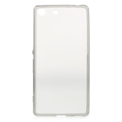 Sony Xperia M5 dzidrs (caurspīdīgs) cieta silikona TPU pasaulē planākais pelēks apvalks / Vacins.lv