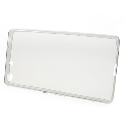 Sony Xperia M5 dzidrs (caurspīdīgs) cieta silikona TPU pasaulē planākais pelēks apvalks / Vacins.lv