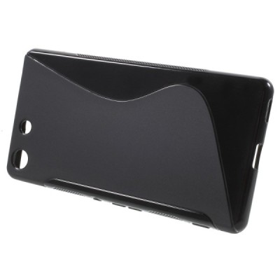 Sony Xperia M5 cieta silikona (TPU) melns apvalks / vacins.lv