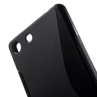 Sony Xperia M5 cieta silikona (TPU) melns apvalks / vacins.lv