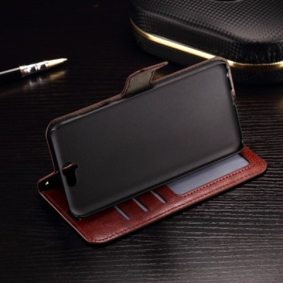 HTC One A9 atvēramais ādas brūns maciņš (maks) / Vacins.lv