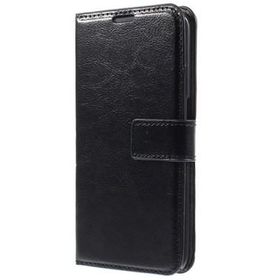 Microsoft Lumia 550 atvēramais ādas melns maciņš (maks) / Vacins.lv