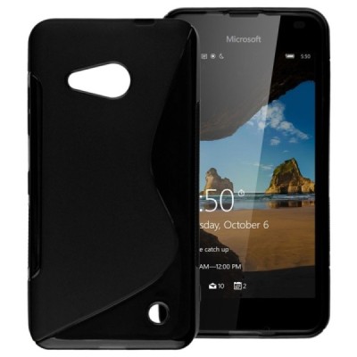 Microsoft Lumia 550 cieta silikona (TPU) melns apvalks / vacins.lv