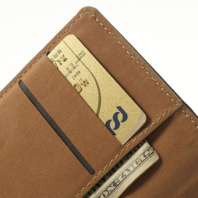 Atvērams ādas melns Nokia Lumia 520 maciņš / Vacins.lv