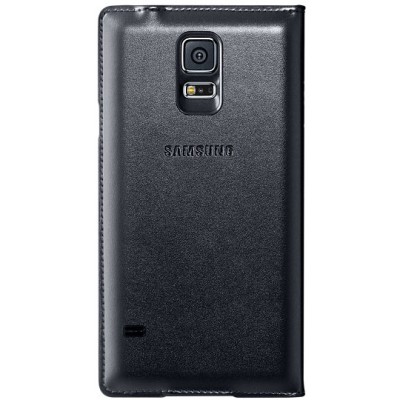 Samsung Galaxy S5 G900 (S5 Neo G903) oficiāls Flip Wallet Cover atvērams melns ādas maciņš (maks) / Vacins.lv