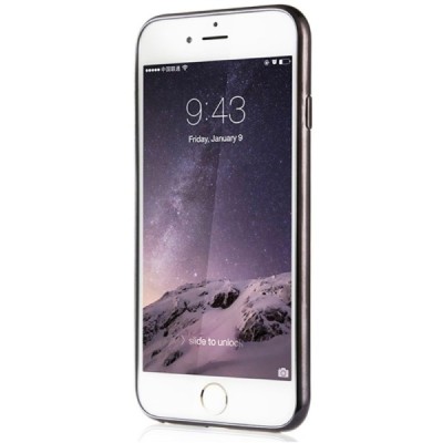 Apple iPhone 6S elegants „Baseus“ Shining dzidrs (caurspīdīgs) silikona apvalks (apmales melnā krāsā) / Vacins.lv