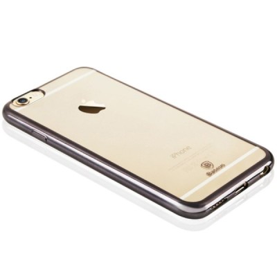 Apple iPhone 6S elegants „Baseus“ Shining dzidrs (caurspīdīgs) silikona apvalks (apmales melnā krāsā) / Vacins.lv
