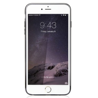 Apple iPhone 6S elegants „Baseus“ Shining dzidrs (caurspīdīgs) silikona apvalks (apmales melnā krāsā) / Vacins.lv