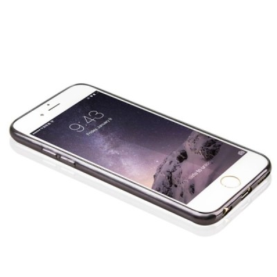 Apple iPhone 6S elegants „Baseus“ Shining dzidrs (caurspīdīgs) silikona apvalks (apmales melnā krāsā) / Vacins.lv