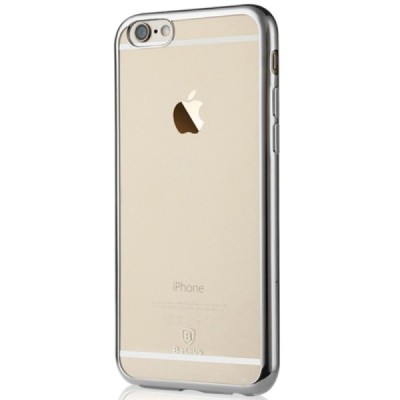 Apple iPhone 6S elegants „Baseus“ Shining dzidrs (caurspīdīgs) silikona apvalks (apmales sudrabā krāsā) / Vacins.lv