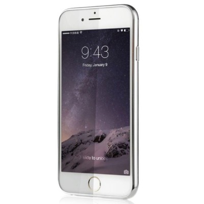 Apple iPhone 6S elegants „Baseus“ Shining dzidrs (caurspīdīgs) silikona apvalks (apmales sudrabā krāsā) / Vacins.lv