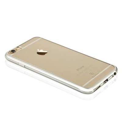 Apple iPhone 6S elegants „Baseus“ Shining dzidrs (caurspīdīgs) silikona apvalks (apmales sudrabā krāsā) / Vacins.lv