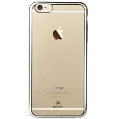 Apple iPhone 6S elegants „Baseus“ Shining dzidrs (caurspīdīgs) silikona apvalks (apmales sudrabā krāsā) / Vacins.lv