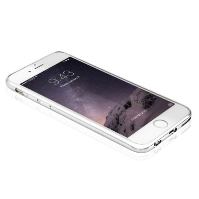 Apple iPhone 6S elegants „Baseus“ Shining dzidrs (caurspīdīgs) silikona apvalks (apmales sudrabā krāsā) / Vacins.lv