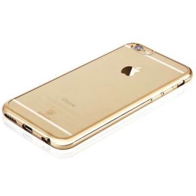 Apple iPhone 6S elegants „Baseus“ Shining dzidrs (caurspīdīgs) silikona apvalks (apmales zeltā krāsā) / Vacins.lv
