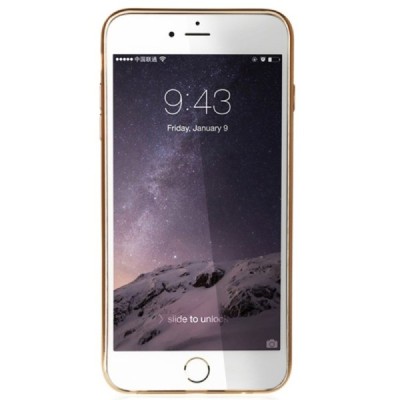 Apple iPhone 6S elegants „Baseus“ Shining dzidrs (caurspīdīgs) silikona apvalks (apmales zeltā krāsā) / Vacins.lv