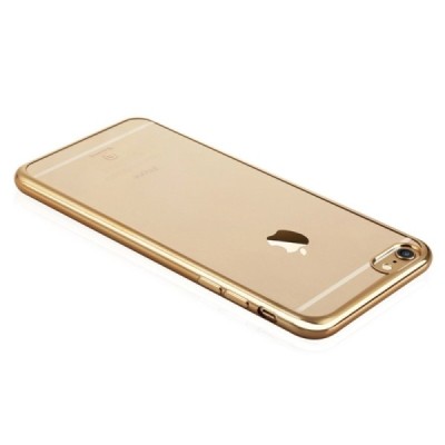 Apple iPhone 6S elegants „Baseus“ Shining dzidrs (caurspīdīgs) silikona apvalks (apmales zeltā krāsā) / Vacins.lv