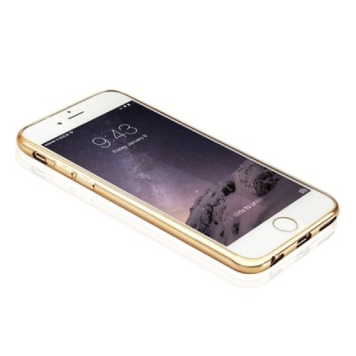 Apple iPhone 6S elegants „Baseus“ Shining dzidrs (caurspīdīgs) silikona apvalks (apmales zeltā krāsā) / Vacins.lv