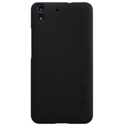 Huawei Y6 Nillkin Frosted Shield melns plastmasas apvalks + ekrāna aizsargplēve / Vacins.lv