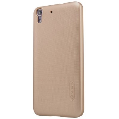 Huawei Y6 Nillkin Frosted Shield zelta plastmasas apvalks + ekrāna aizsargplēve / Vacins.lv