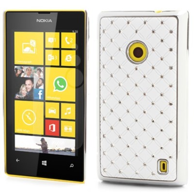 Nokia Lumia 520 elegants balts futrālis ar spīduļiem / Vacins.lv