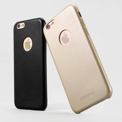 „Amorus“ Slim Leather Apple iPhone 6 (6s) auksinis odinis dėklas - nugarėlė / Priedai.lt