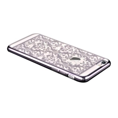 Apple iPhone 6s Plus Devia Crystal Baroque Swarovski plastikinis skaidrus permatomas juodas dėklas su kristalais / Priedai.lt