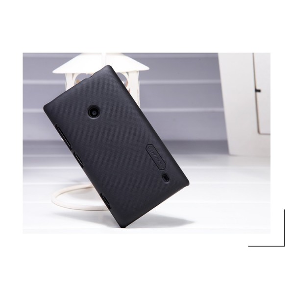 „Nillkin“ Frosted Shield futrālis - melns + ekrāna aizsargplēve (Lumia 520)