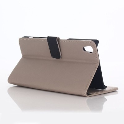 Sony Xperia Z5 Premium atvēramais ādas smilšains retro maciņš (maks) / Vacins.lv