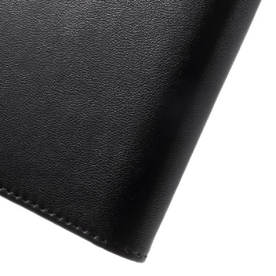 Huawei Nexus 6P klasisks ādas vertikāli atvēramais melns maciņš / Vacins.lv