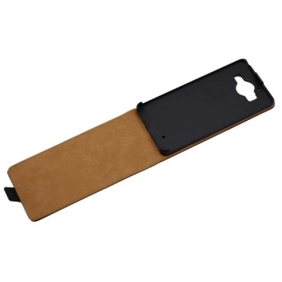 Microsoft Lumia 950 klasikinis vertikaliai atverčiamas juodas odinis dėklas / Priedai.lt