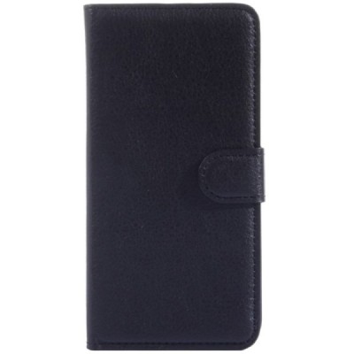 OnePlus One atverčiamas juodas odinis Litchi dėklas - piniginė / Priedai.lt