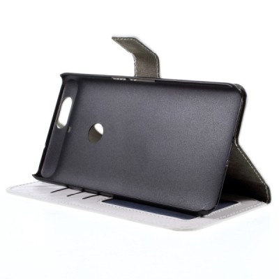 Huawei Nexus 6P atverčiamas baltas odinis dėklas - piniginė / Priedai.lt