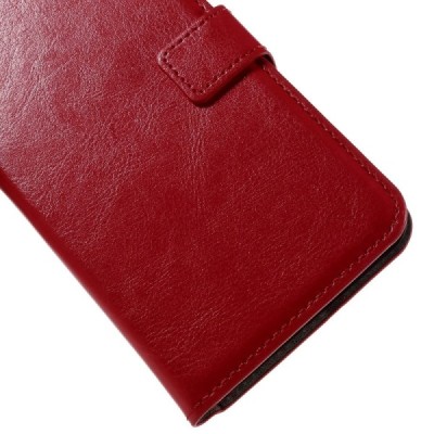 Huawei Nexus 6P atverčiamas raudonas odinis dėklas - piniginė / Priedai.lt