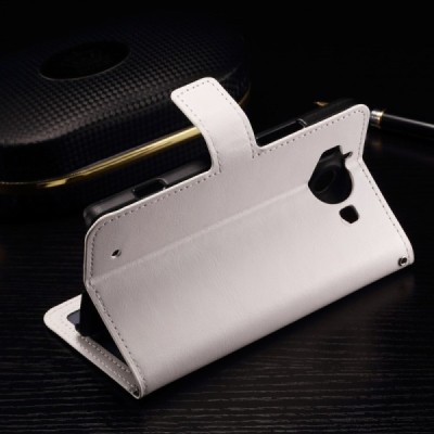 Microsoft Lumia 950 atvēramais ādas balts maciņš (maks) / Vacins.lv